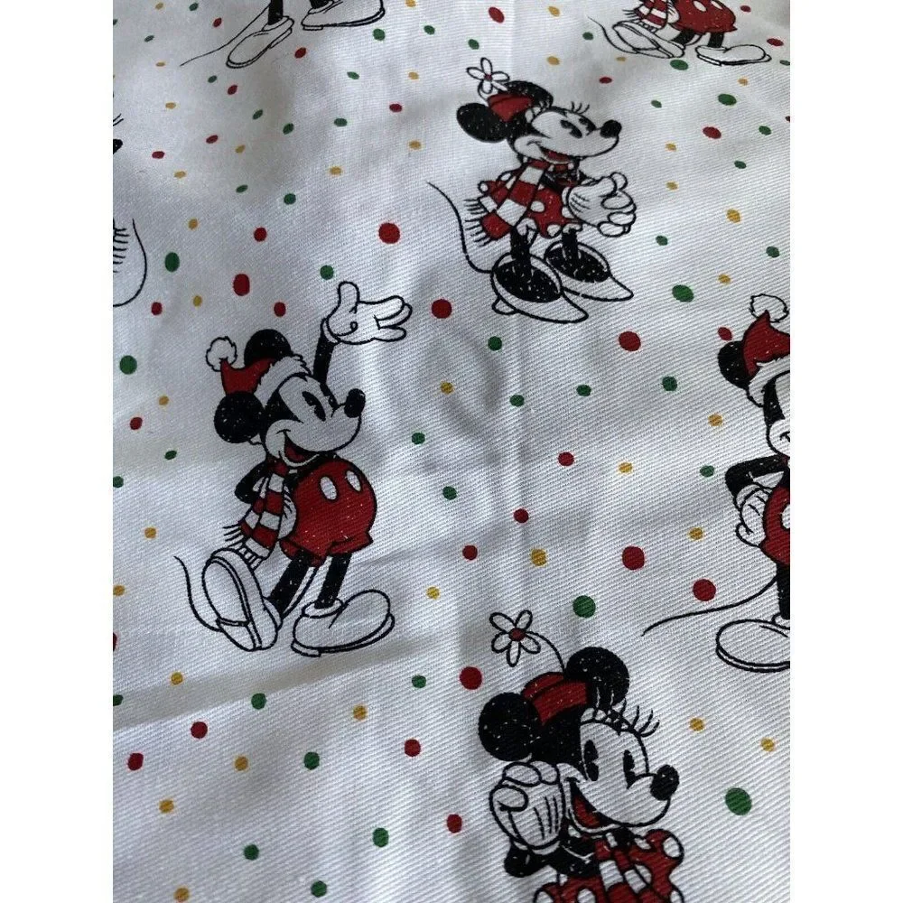 Disney Mickey Minnie‎ Mouse CHRISTMAS Cheer Kitchen Farmhouse Full Apron NEW